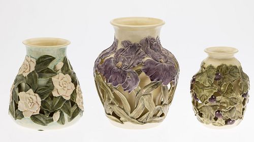 3 KEN TRACY CERAMIC VASESProperty