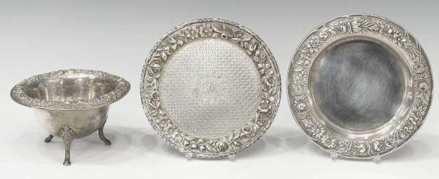 (3) KIRK & SON STERLING FLORAL