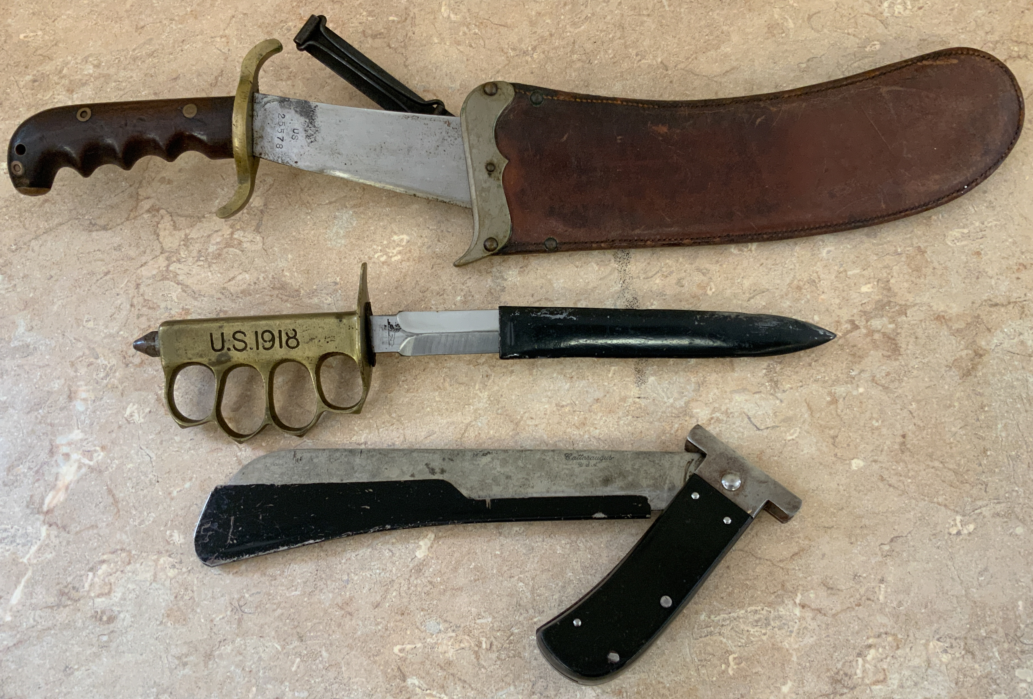 (3) KNIVES Trench Knife,