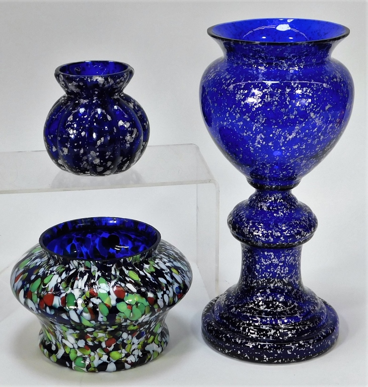 3 KRALIK BOHEMIAN CZECH ART GLASS