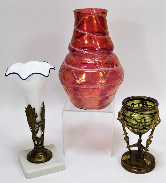 3 KRALIK BOHEMIAN CZECH ART GLASS
