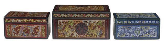 (3) LACQUERED WOOD BOXES,