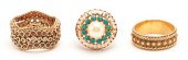 3 LADIES 14K YELLOW GOLD RINGS