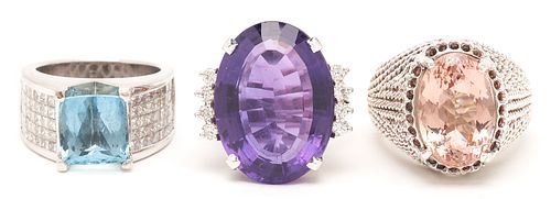 3 LADIES DIAMOND & GEMSTONE