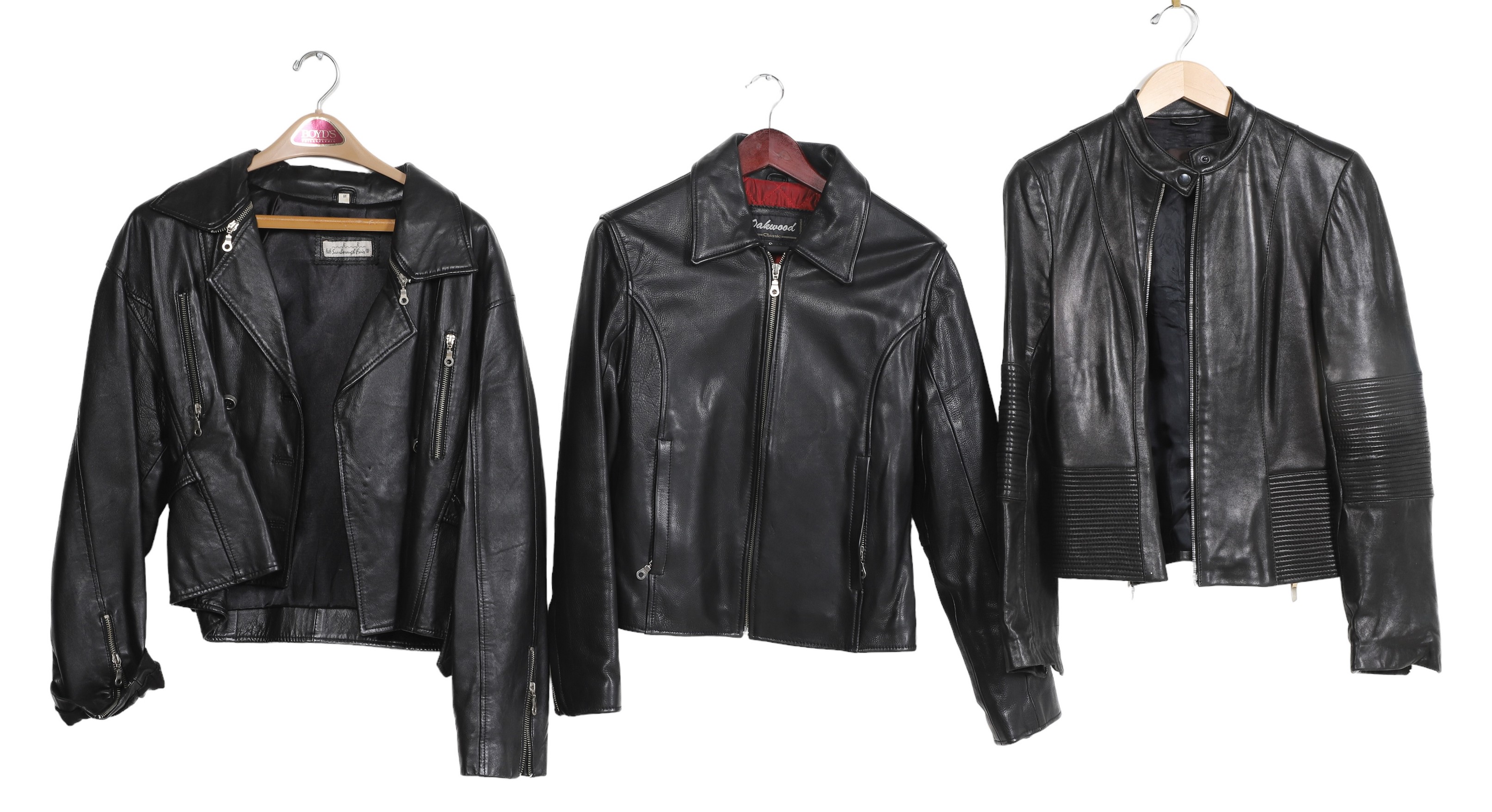 (3) Ladies leather jackets to