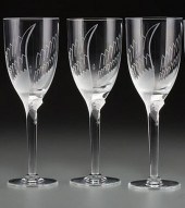 3 LALIQUE ANGEL WING CHAMPAGNE