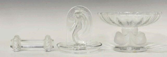 (3) LALIQUE COUPE, 'NAIADE' PIN