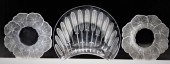 3 LALIQUE FRANCE ETCHED CRYSTA
