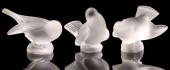 (3) LALIQUE FROSTED GLASS FIGU