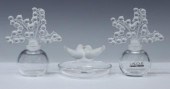 (3) LALIQUE FROSTED RING DISH