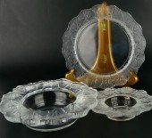 (3) LALIQUE HONFLEUR CRYSTAL B