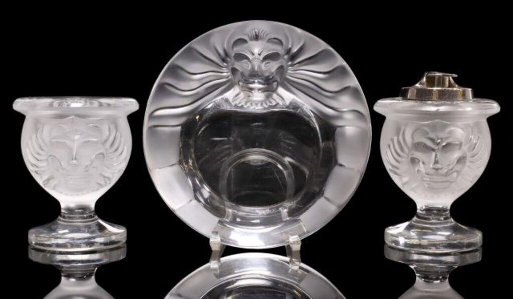 (3) LALIQUE 'TETE DE LION'