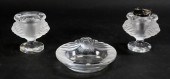 3 LALIQUE TETE DE LION SMOKING