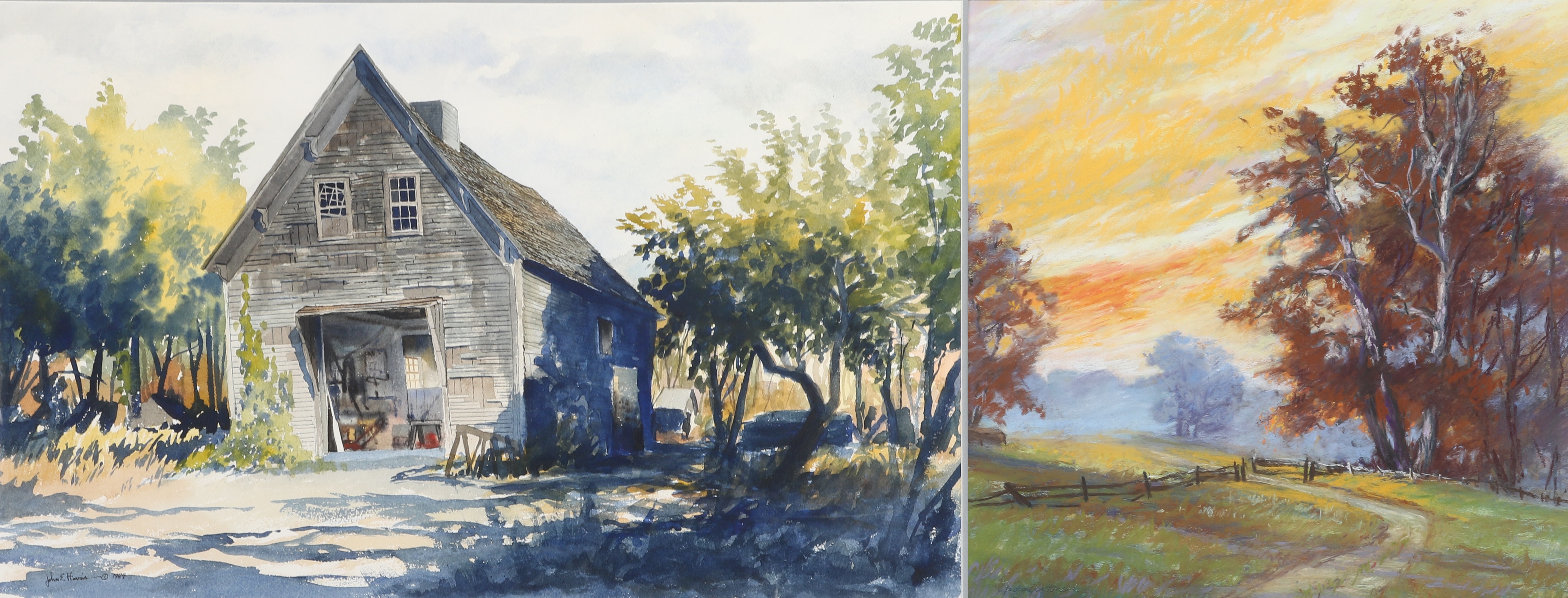 (3) Landscape paintings, "Morning