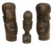 (3) LARGE AFRICAN HARDWOOD TRI