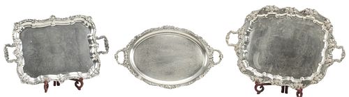 (3) LARGE AMERICAN SILVERPLATE