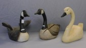 (3) LARGE CARVED AND PAINTED W