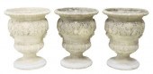 (3) LARGE CAST RESIN GARDEN UR