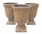 (3) LARGE CAST RESIN GARDEN UR