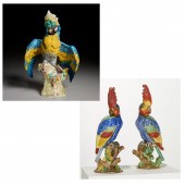 (3) LARGE CERAMIC PARROTS 20th