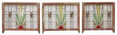 (3) LARGE ENGLISH STAINED & LE