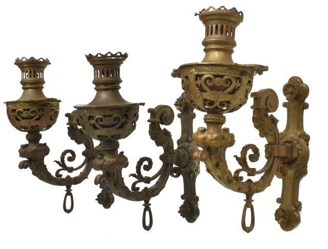 (3) LARGE FRENCH BRONZE ELECTRIFIED