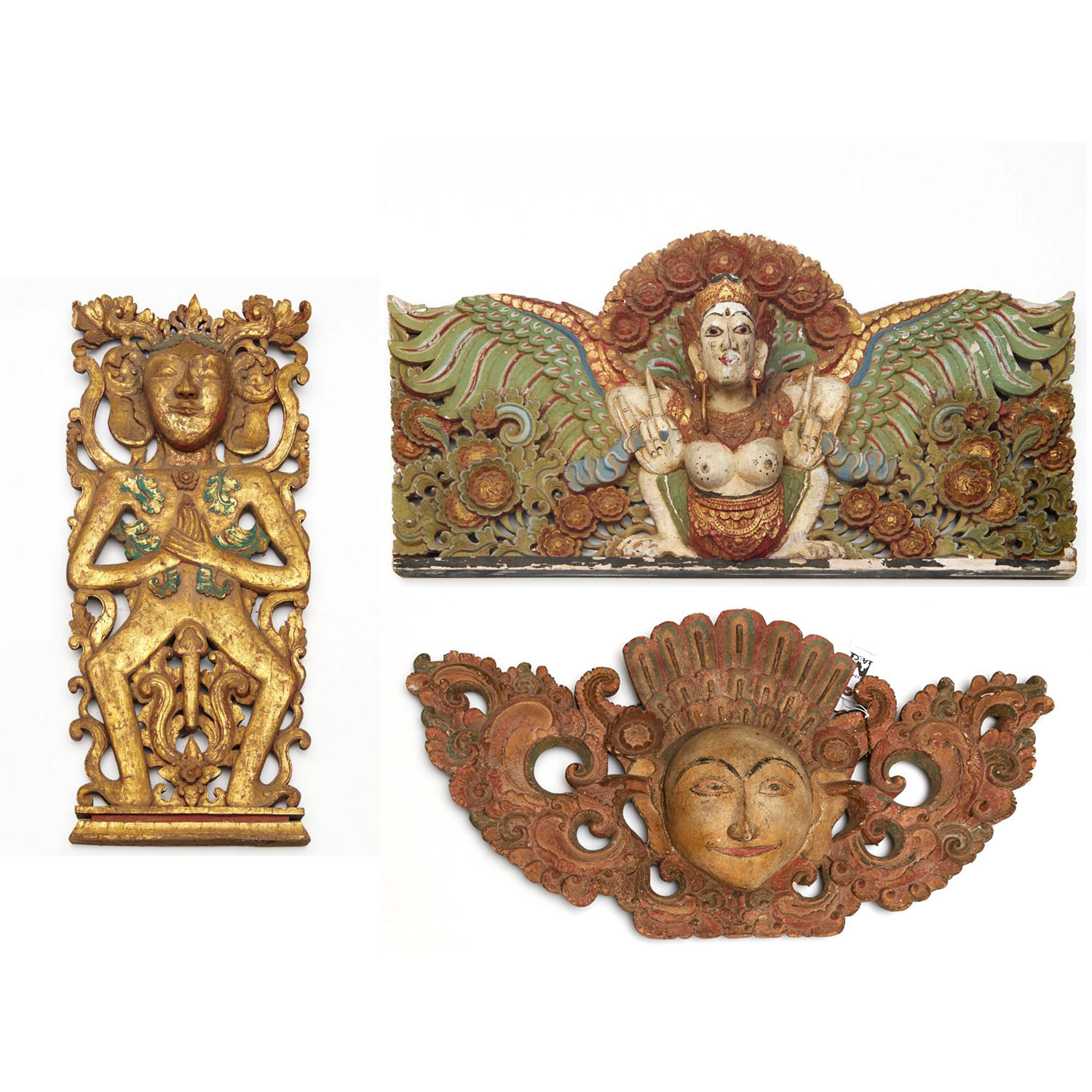 (3) LARGE SOUTHEAST ASIAN PAINTED