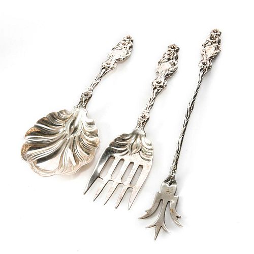 3 LARGE STERLING SILVER SERVING