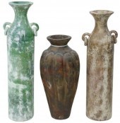 (3) LARGE TERRACOTTA DECORATIV