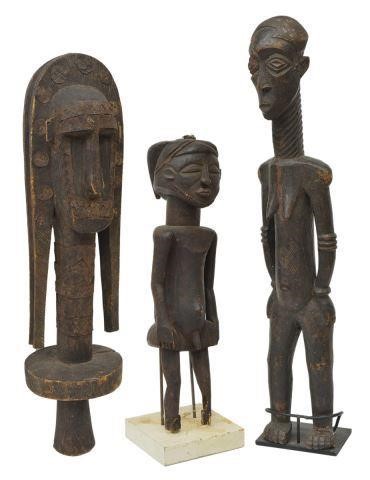 (3) LARGE WEST AFRICAN FIGURAL WOOD