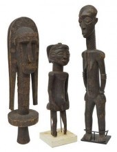 (3) LARGE WEST AFRICAN FIGURAL