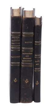 (3) LEATHERBOUND MARITIME BOOK