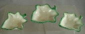3 Leeds creamware green feathe