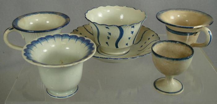 3 Leeds pearlware blue