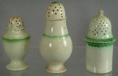 3 Leeds pearlware green feathe