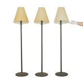 3 LEUCOS FLOOR LAMPS W/ GLASS