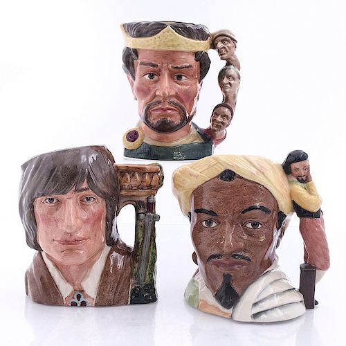 3 LG DOULTON CHARACTER JUGS,