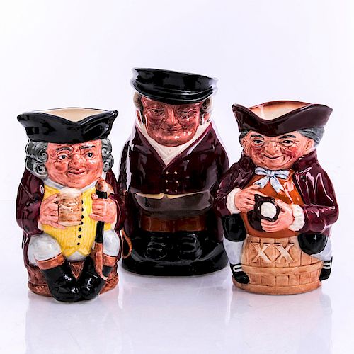 3 LG ROYAL DOULTON TOBY JUGSJolly