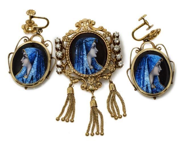 3) LIMOGES ENAMEL & DIAMOND
