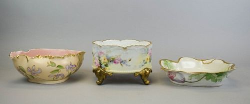 3 LIMOGES PORCELAIN BOWLSAll hand