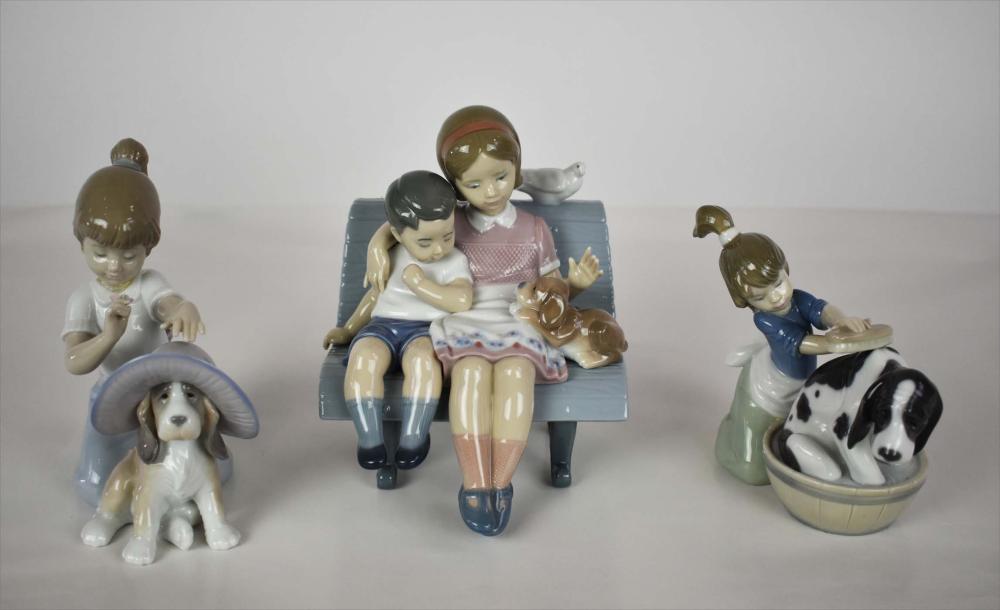 3 LLADRO GROUPS OF CHILDREN WITH