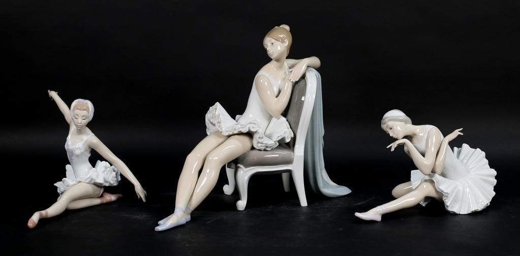 3 LLADRO PORCELAIN BALLERINA