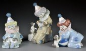 (3) Lladro Porcelain Clown Fig