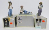3 LLADRO PORCELAIN FIGURAL GRO