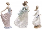 (3) LLADRO PORCELAIN FIGURES C
