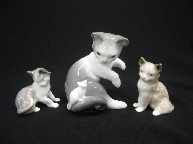 3 Lladro Porcelain Figurine of Cats