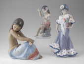 3 LLADRO PORCELAIN FIGURINES: