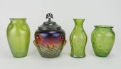 3 LOETZ STYLE VASES3 Loetz sty