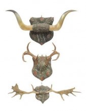 (3) LONGHORN STEER, BUCK & MOO