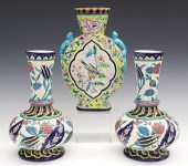 3 LONGWY VASESThree Late 19th